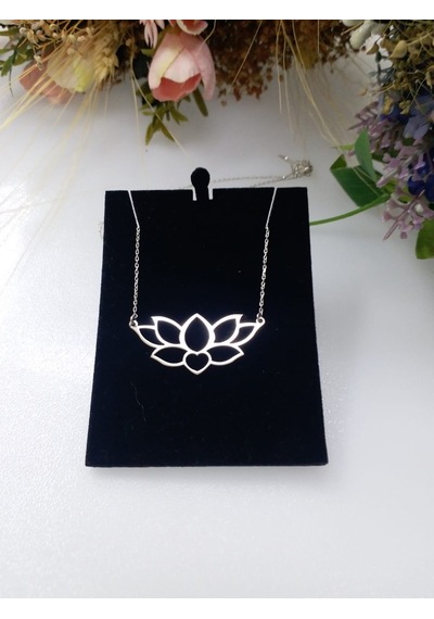 Gümüş Lotus Kolye 453728356