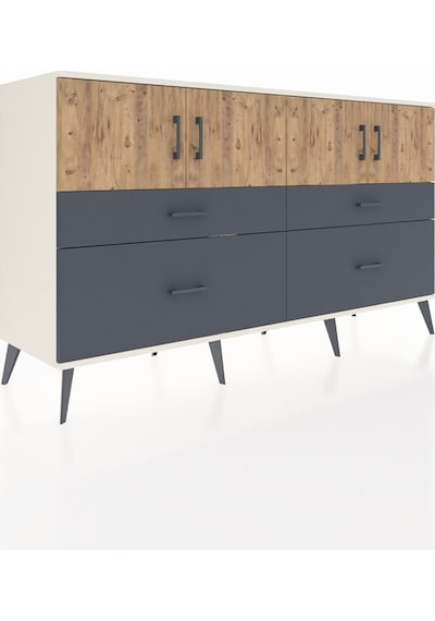 Hyperion Konsol 2 Raflı 4 Çekmeceli 4 Kapaklı 176x44x99 Aytaşı-ça Aytaşı-çam/antrasit Hyperion Konsol 2 Raflı 4 Çekmeceli 4 Kapaklı 176x44x99 Aytaşı-ça Aytaşı-çam/antrasit