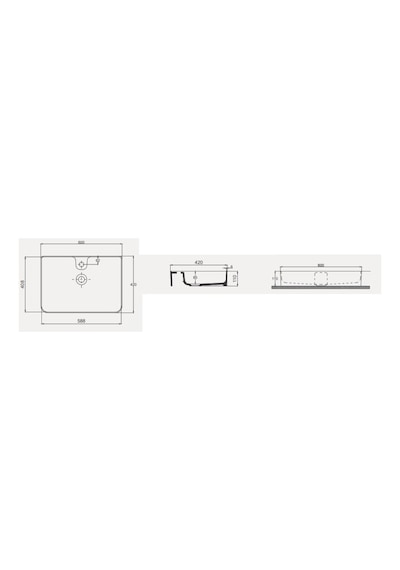 Tezgah Üstü Set Üstü Lavabo 42 60 Delikli Quarter Bath Rapid Line Line Diğer