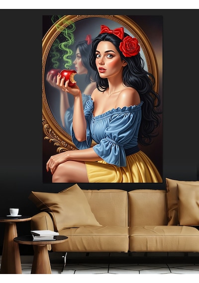 Ahşap Tablo Zehirli Elmalı Yetişkin Snowwhite Dekoratif Tablolar