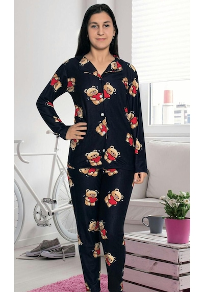 Kız Çocuk Süet Kışlık Boydan Düğmeli Kalın Pijama Takımı Lacivert-kırmızı Lacivert - Kırmızı Kız Çocuk Süet Kışlık Boydan Düğmeli Kalın Pijama Takımı Lacivert-kırmızı Lacivert - Kırmızı