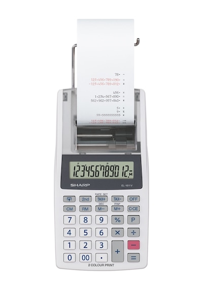 Sharp El-1611v 12 Hane Şeritli Hesap Makinesi Beyaz - Gri