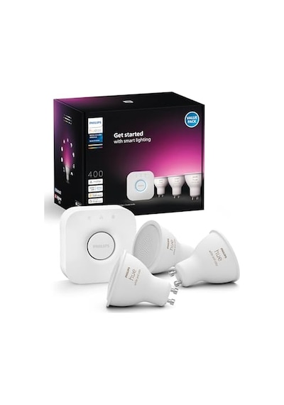 Philips Huewca 4.2w Gu10 Renkli Spot Akıllı Ampul 3'lü Başlangıç Seti