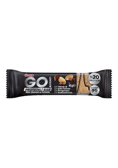 Ülker Go Ahead Protein Bar 45g Bitter Çikolatalı Yer Fıstıklı 3'li Ekonomik Paket - 3 Adet Tarı