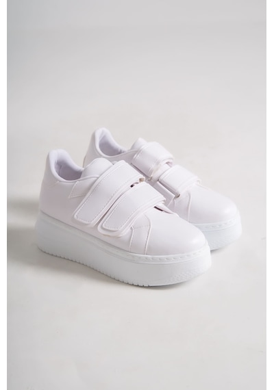 Dmr Elegance Valencıa Bağcıksız Cırt Cırtlı Ortopedik Taban Kadın Sneaker Spor Ayakkabı Cbt - Beyaz