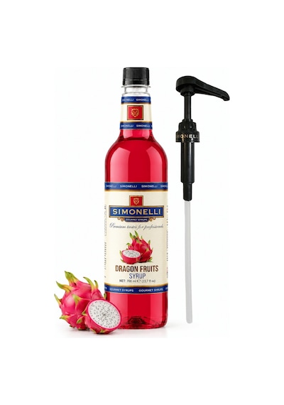 Simonelli Ejder Meyvesi Dragon Fruit Pitaya Aromalı Kahve ve Kokteyl Şurubu 700 ML + Pompa
