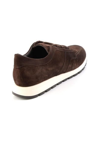 Bambi Kahve Süet Hakiki Deri Erkek Sneaker E01589660302