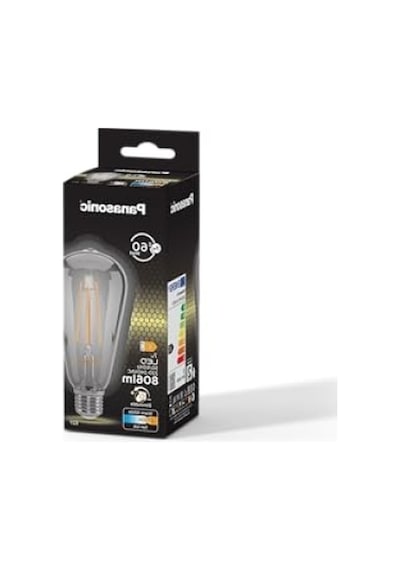 Panasonic E27 Dim Edilebilir Filaman St64 Lamba 7w 806lm 2700k Clear Enerji Sınıfı E 10c