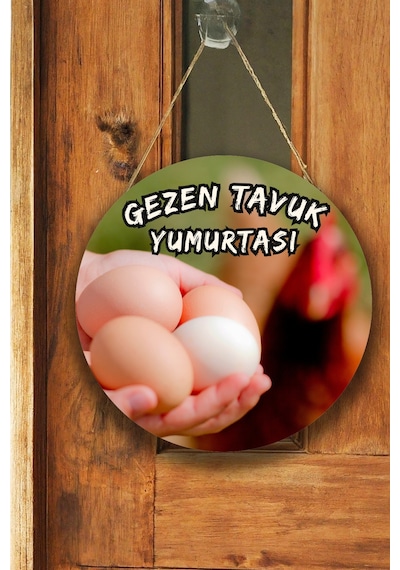 Gezen Tavuk Yumurtası Dükkanı Duvar, Kapı, Çift Taraflı Askılı Karşılama Tabela, Günlük Yumurta Süs Çok Renkli