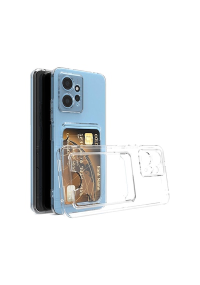 Goocamp Redmi Note 12 5g Kılıf Kartlıklı Şeffaf Setra Clear Silikon Kapak - Renksiz Renksiz