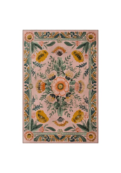 Fiori 217 Pembe Halı Pastel Tasarım Modern İnce Yazlık Halı Kilim Halı Salon Halısı Mutfak Halısı Pembe 1