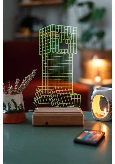 Çocuklara Özel 3D Minecraft Led Masaüstü Ve Gece Lambası