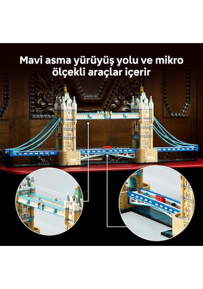 LEGO® Architecture Tower Bridge 21067 - Yetişkinler için Mikro Ölçekli Araçlar İçeren Yaratıcı Model Yapım Seti (3745 Parça)