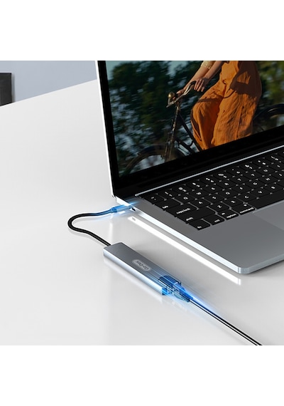 Go Des Gd-9218 Type-c Bağlantılı 8in1 Usb3.0/pd/hdmi 4k Ultra Hd/rj45/sd/tf Bağlantılı Hub Adaptör