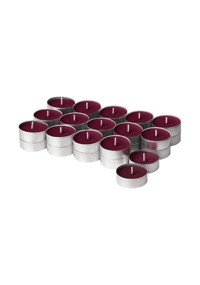 Ikea Störtskön 30'li Tealight Mum 3,8 X 3 Cm Böğürtlen - Menekşe Kırmızı