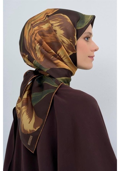 Armine İpek Eşarp 2026 Yaz - 9506-07 Acı Kahve Sura