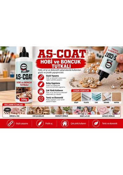 As-coat Hobi Ve Boncuk Tutkalı 500 Gr El İşi Ve Takı Yapıştırıcısı