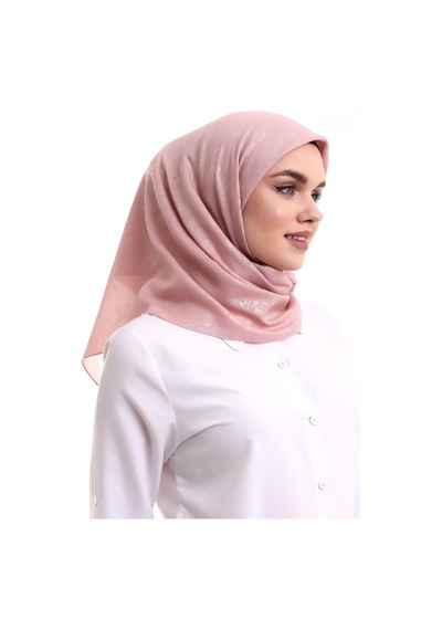 Kofra Desenli Baş Örtü - Pembe