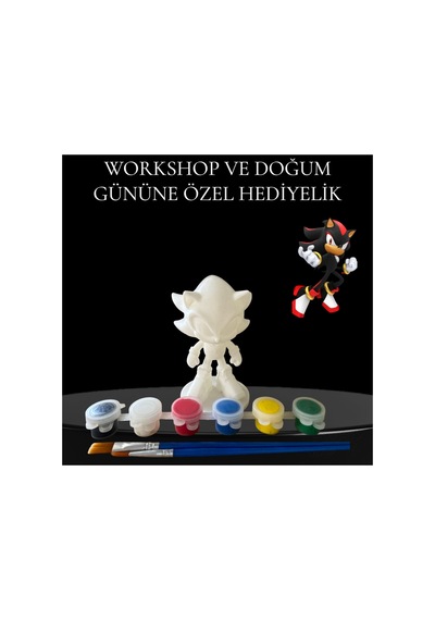 3d Shadow Figür Boyama Seti - Kendin Boya Hobi Ve Etkinlik Seti - Akrilik Boya + 2 Fırça