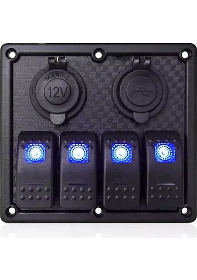 Bfy Switch Panel 4'Lü Usb 12V Çakmaklık