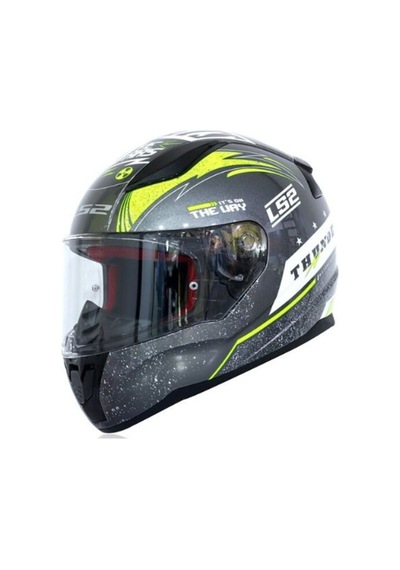 Ls2 Rapıd Thunder Mat Tıtanıum-Neon Sarı Kask