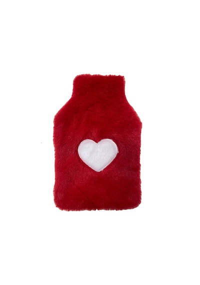 Sıcak Su Torbası Peluş Kalpli,kırmızı Termofor 21x13,5x2cm 500 Ml