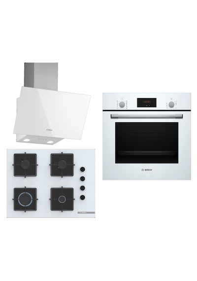 Bosch HBF512BW1T - POP7C2P30O - DWK63PJ20T 3'lü Beyaz Ankastre Set 300
