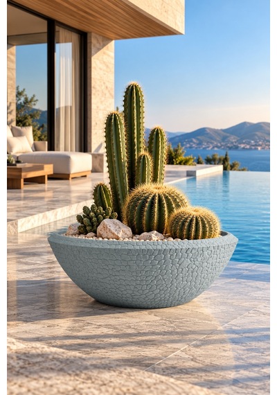 Bostann Dekoratif Saksı - Boho 290 - 157l - Gri