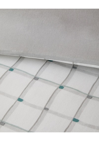 Stripe Harmony Kolay Ütülenir Çift Kişilik Nevresim Seti 200x220 Cm Gri-yeşil