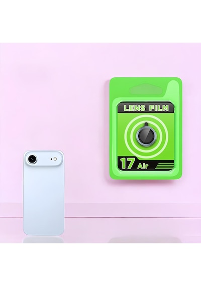 İphone 17 Air Uyumlu Premium Kalite Parmak İzi Tutmaz Renkli Kamera Lens Koruyucu Mavi