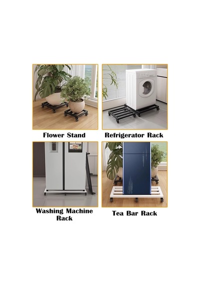 Tekerlekli Metal Bitki Standı, Büyük Çiçek Saksıları, Altlıklar Ve Akvaryumlar İçin Çıkarılabilir İç Ve Dı