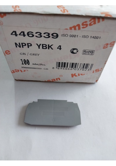 Klemsan 2mm Nihayet plakası,Gri.