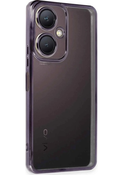 Gld-spt- Newface Vivo Y27 Kılıf Razer Lensli Silikon - Mor