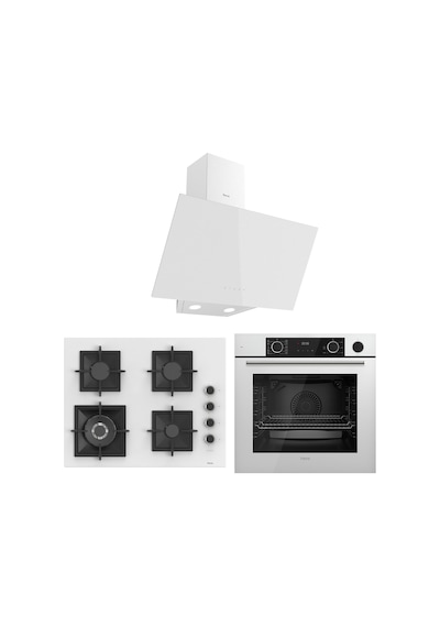 Ferre Fryart-Steamart SC Serisi Wok'lu Beyaz 3'lü  XE64CB-SC406-D078 Ankastre Set