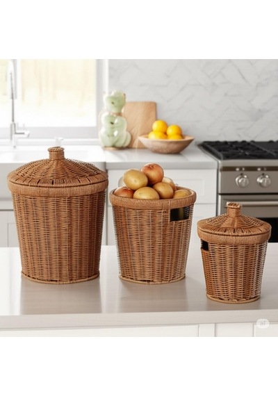 Paçi Wicker Akasya Serisi 3'lü Patates/soğan Sepeti Seti Diğer