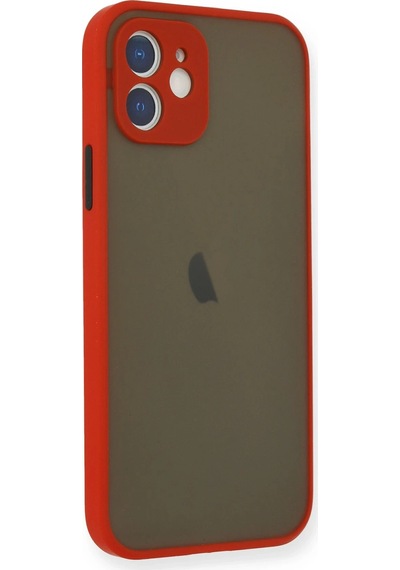 Newface Apple iPhone Uyumlu 12 Mini Kılıf Montreal Silikon Kapak Semeglbl - 70 - Kırmızı