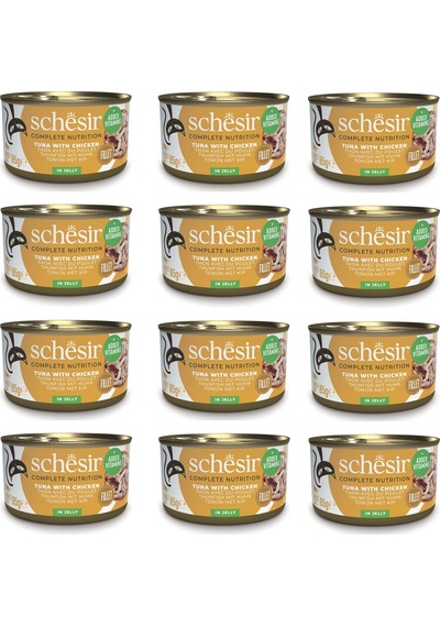 Schesir Ton Ve Tavuklu Tam Ve Dengeli Jöleli Kedi Konservesi 85 Gr. X 12 Adet