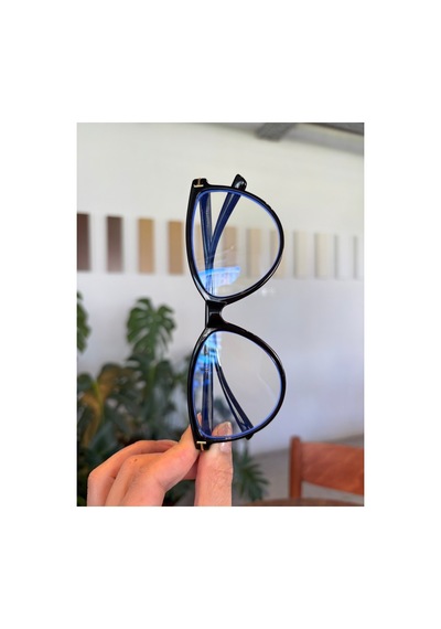 Funeyes River Siyah Cat Eye Metal Aksesuarlı Mavi Işık Korumalı Blue Block Gözlük Orta - Büyük Boy