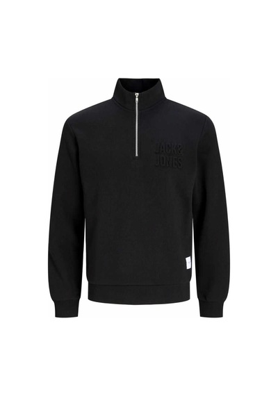 Jack & Jones Erkek Dik Yaka Sweatshirt Siyah