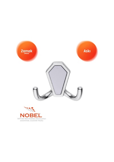 Vi Lla Askı, Metal Vestiyer Askısı, 44 Gr, Dolap Ve Duvar Askılığı, Krom Matkrom Vidalı Krom Krom