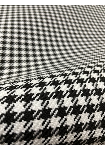Bakırcı Kumaş Döşemelik Kaz Ayaği Keten Kumaş Premium (Siyah-Beyaz) 100 x 140 cm