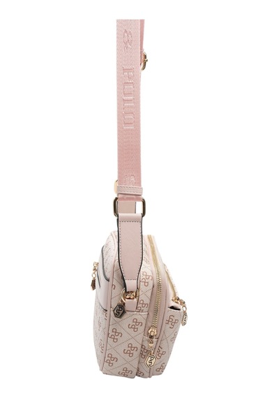 Silver & Polo Silver Polo Pembe - Pudra Monogram Kadın Çapraz Çanta Sp1162