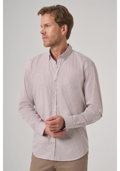 Morven Erkek Bej Pamuk Trend Çizgili Dynamic Fit Düğmeli Yaka Gömlek 26ms004006653 Bej Morven Erkek Bej Pamuk Trend Çizgili Dynamic Fit Düğmeli Yaka Gömlek 26ms004006653 Bej