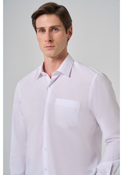 Morven Erkek Beyaz Basic Regular Fit Sert Yaka Cepli Gömlek 26mc004019600 Beyaz