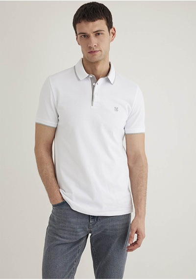 Mavi Beyaz Erkek T-shirt M062373-27879 Beyaz