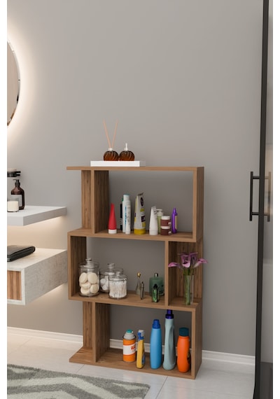 Scala 3 Raflı Banyo Dolabı Banyo Rafı Çok Amaçlı Dolap-meşe Meşe