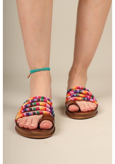 Rainbow Biyeli Terlik Multi-7328-multi Çok Renkli Rainbow Biyeli Terlik Multi-7328-multi Çok Renkli