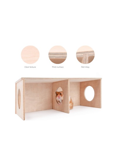 Suriye Hamsterı İçin Büyük Boy Gizli Gözlem Evi - 2 Odalı Tünel Ve Saklanma Oyuncağı