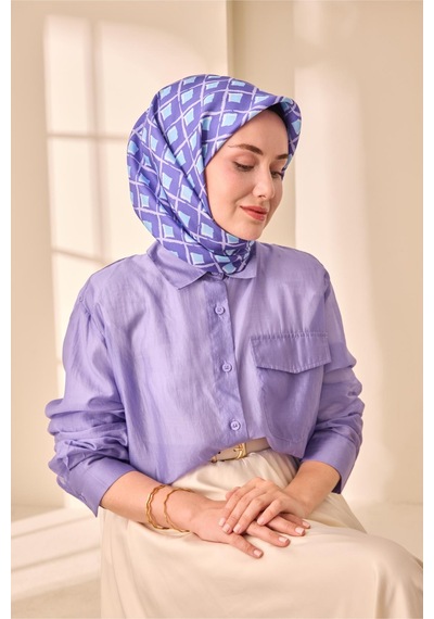 Silk Home Twill İpek Eşarp 11474 - 90 X 90 / Mor,mavi,lila-10 Mor,mavi,lila-10