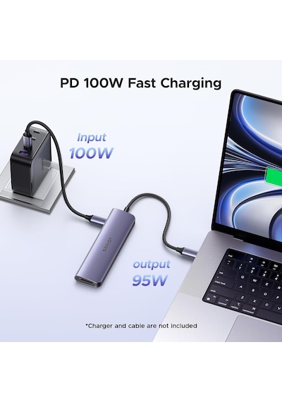 Lexroo Usb C To 4k Hdmı 100w Pd 2xusb-a Sd Micro Sd Kart Okuyucu Dönüştürücü Çoklayıcı Hub